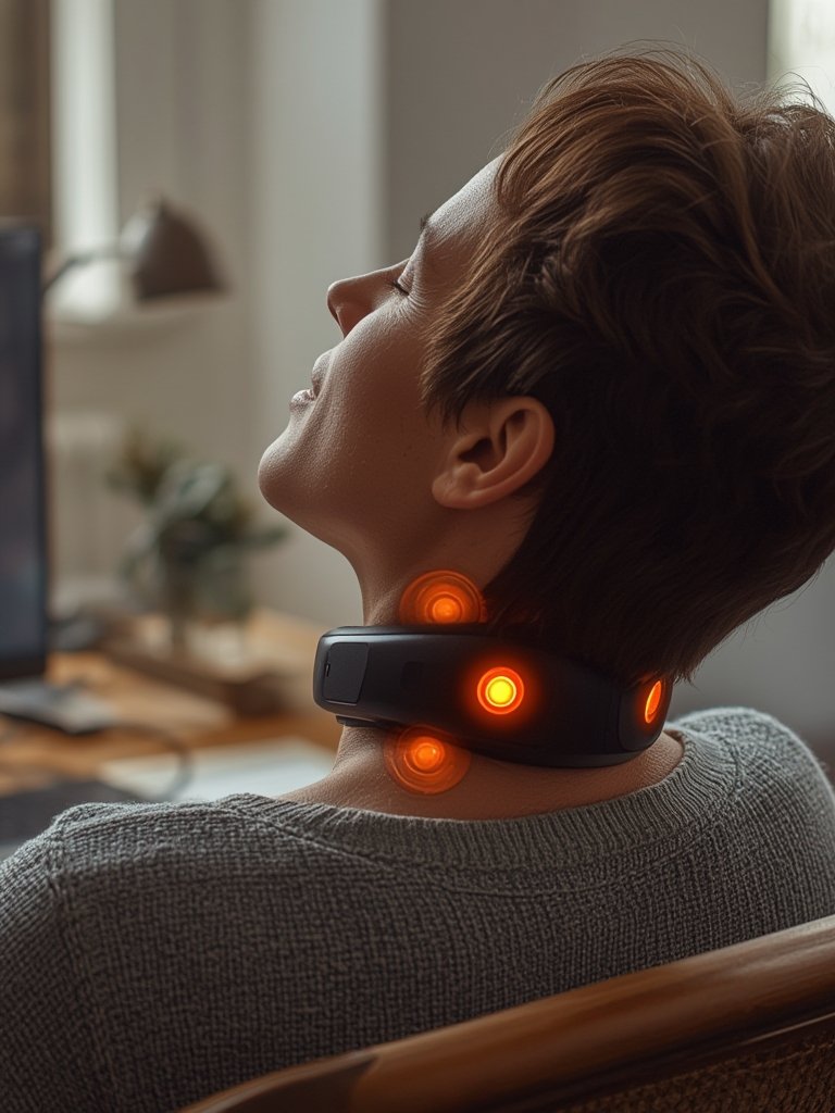 neck massager in action