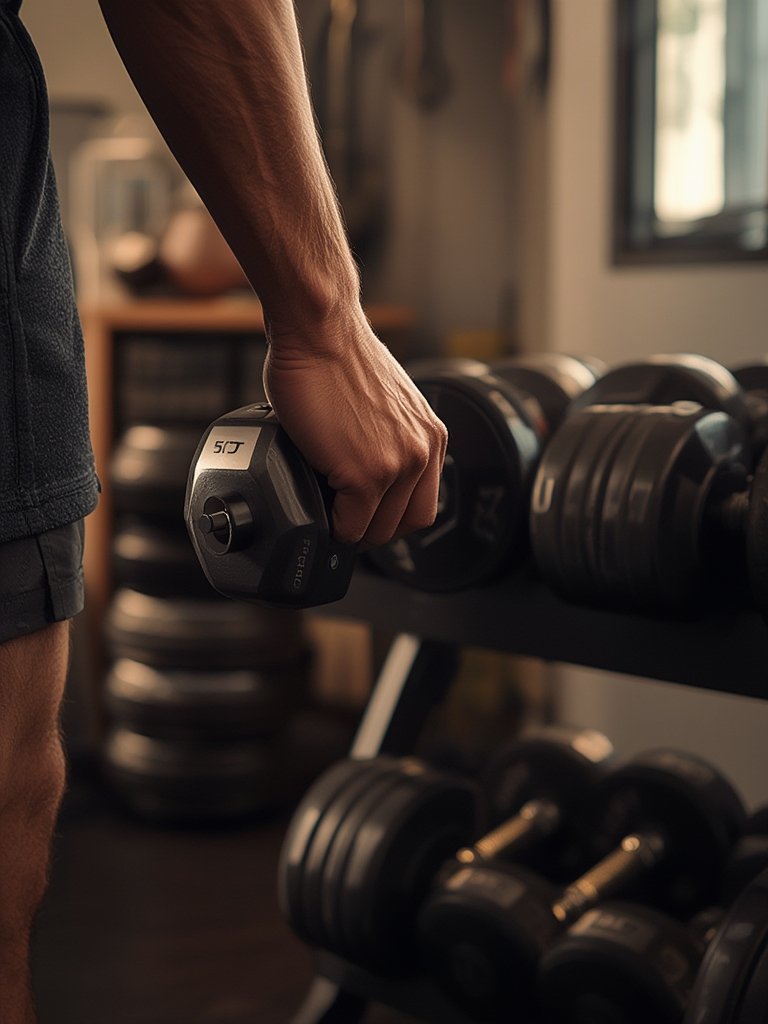 adjustable dumbbells in action